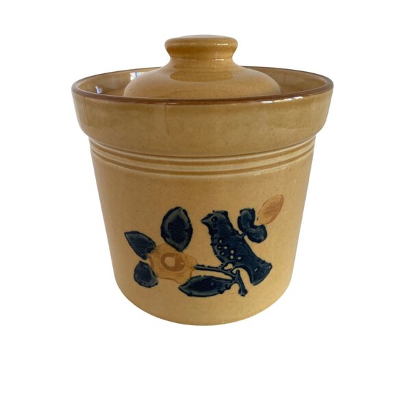 VTG Bird Pfaltzgraff Village Small Yellow Crock Lid 5